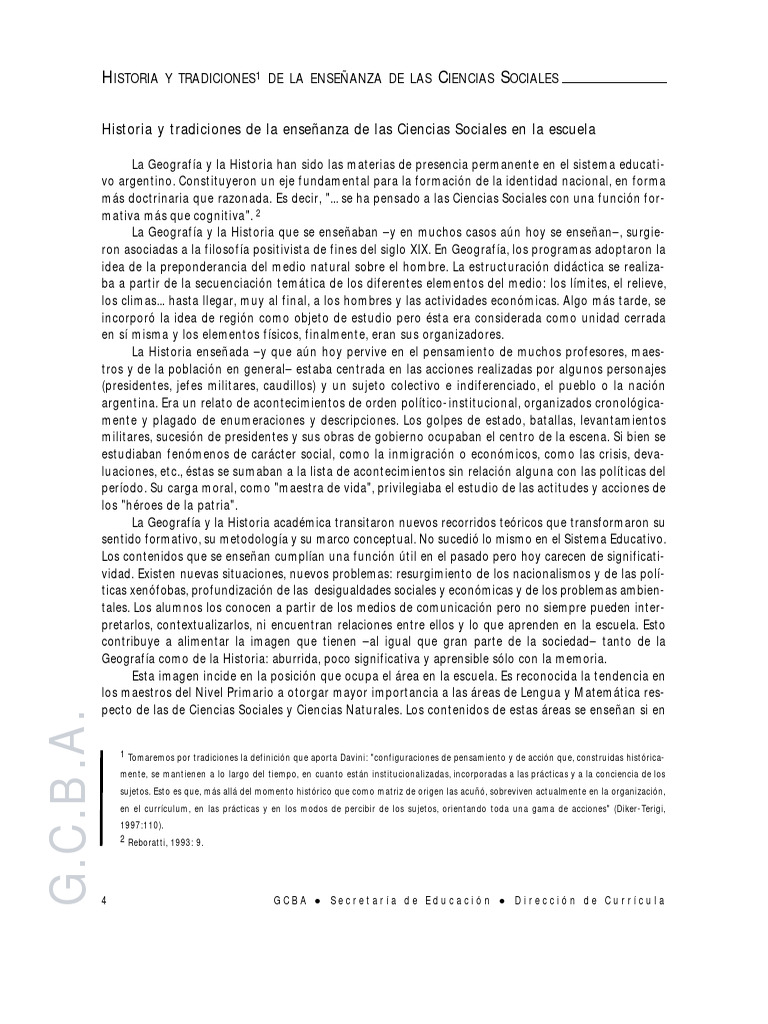 Historia y tradiciones en la enza de las cs soc p ginas 4 16 61 72
