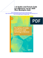 The Syntax of Arabic and French Code Switching in Morocco 1St Ed 2020 Edition Mustapha Aabi Full Chapter