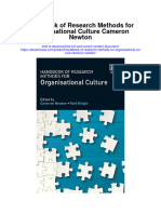 Handbook of Research Methods For Organisational Culture Cameron Newton Full Chapter