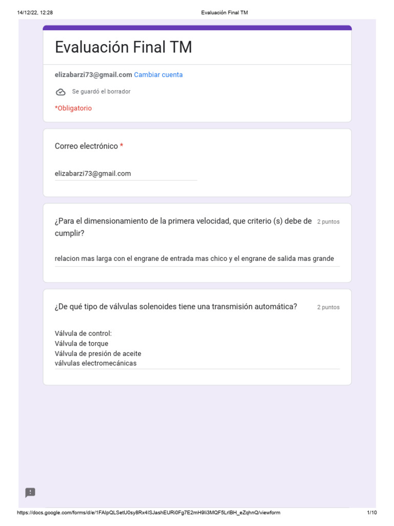 Evaluación Final TM-1 | PDF | Embrague | Tracción en las cuatro ruedas