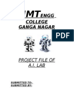 Engg College Ganga Nagar: Project File of A.I. Lab