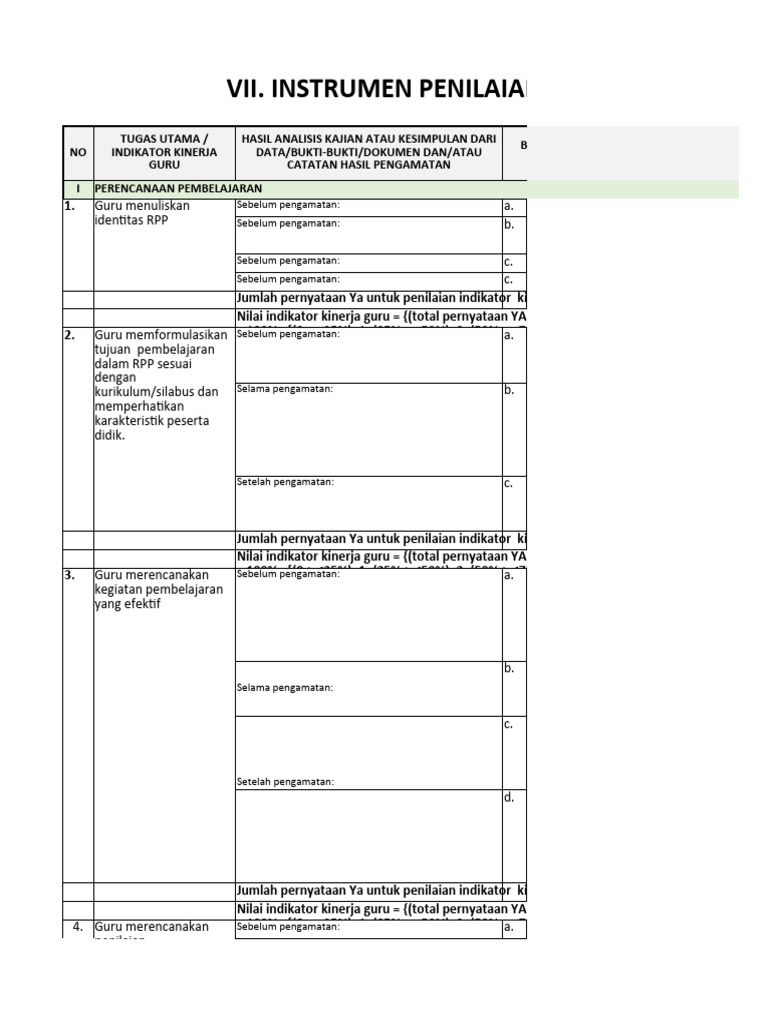 Instrumen Penilaian PIGP | PDF | Karier & Perkembangan | Metode & Bahan ...