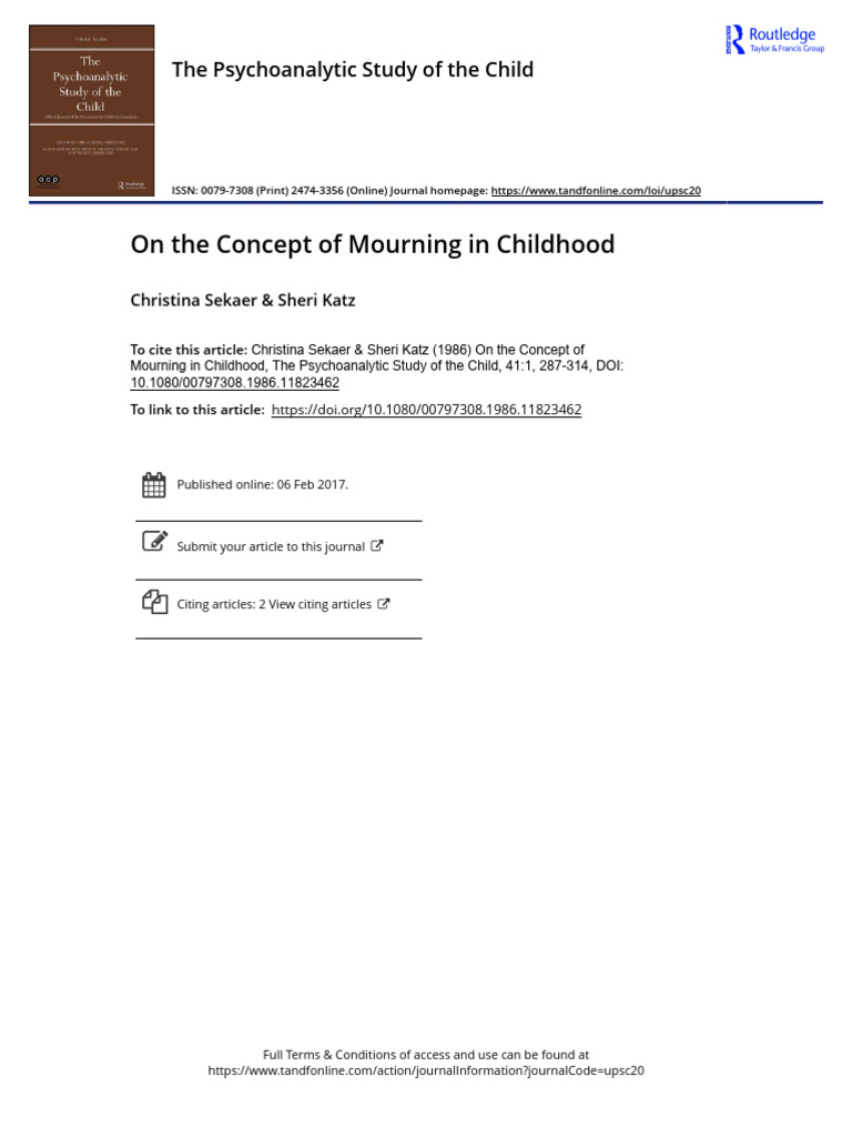 On The Concept of Mourning | PDF | Grief | Attachment Theory