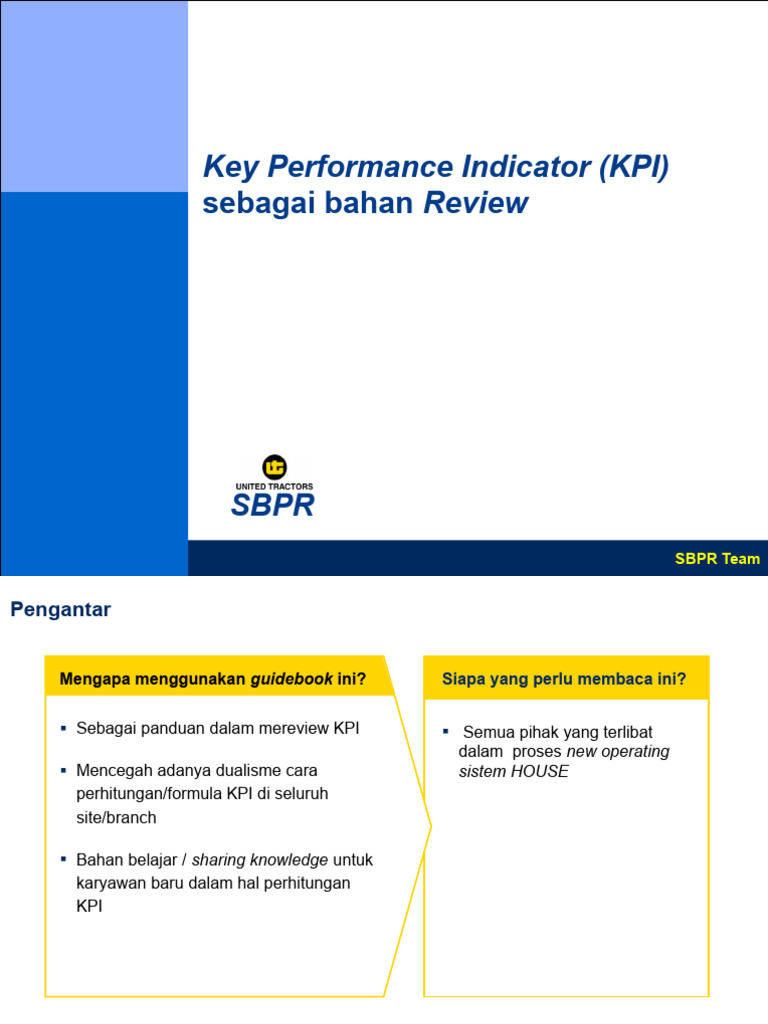 Panduan Formula KPI untuk SBPR Team | PDF | Teknologi & Rekayasa