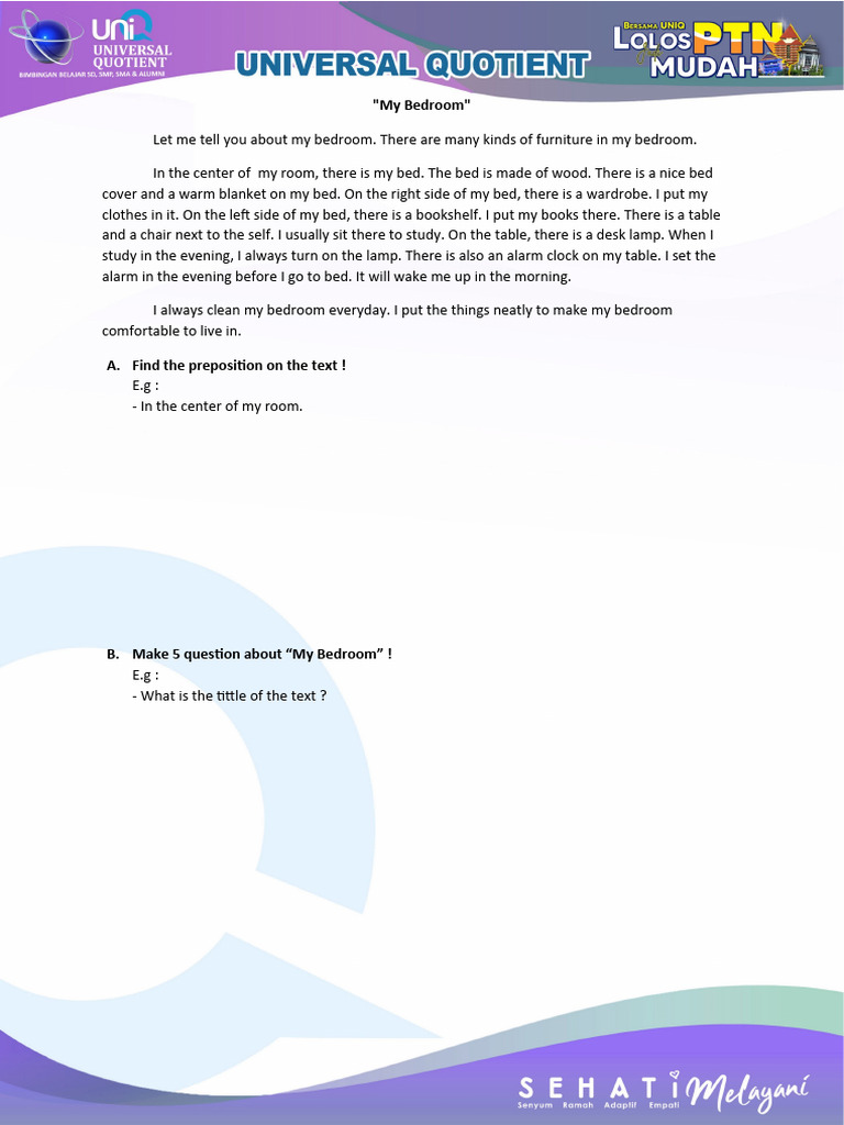 Soal Preposition of Place Klas 7 | PDF