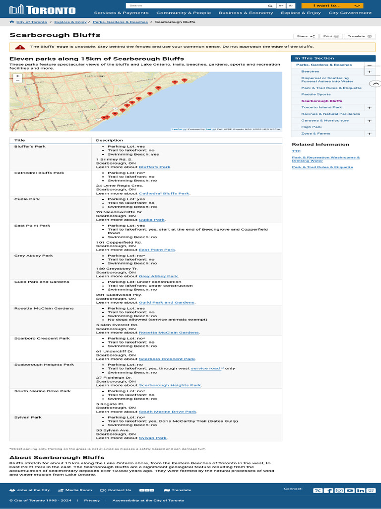 Scarborough Bluffs - City of Toronto | PDF | Earth Sciences | Landscape