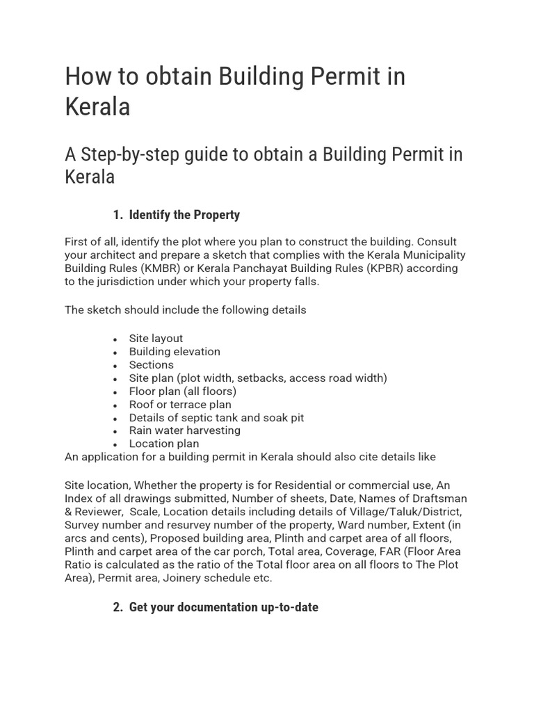 Building Permit Process in Kerala | PDF | Technology & Engineering