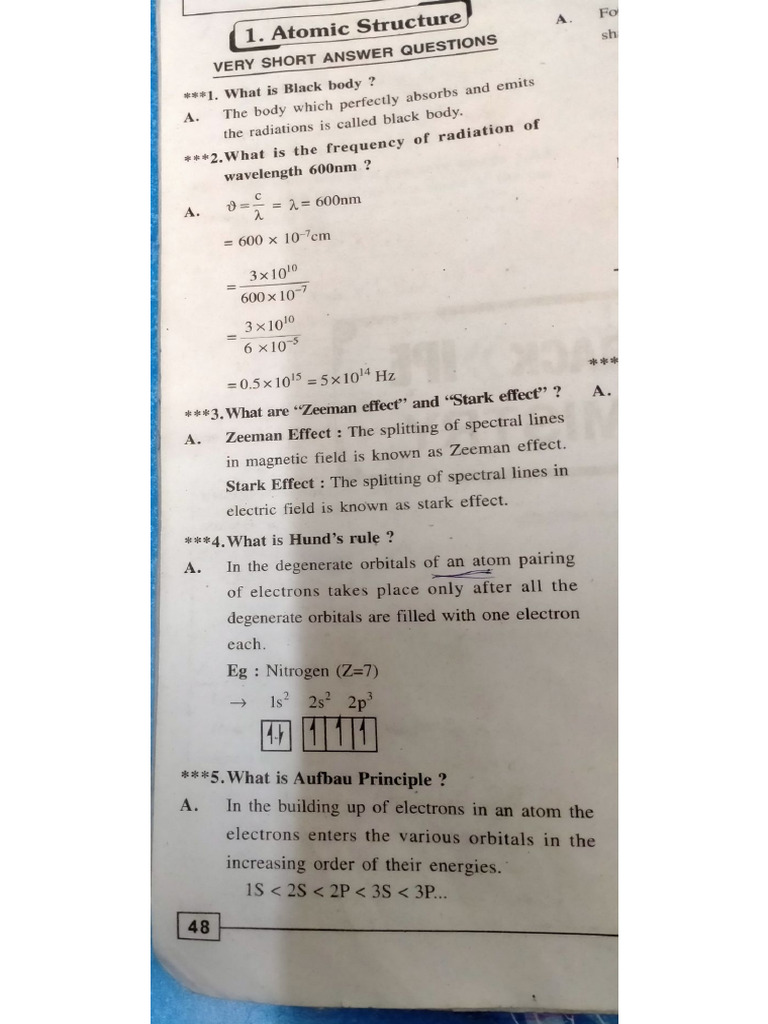 Atomic Structure Chemistry Notes | PDF