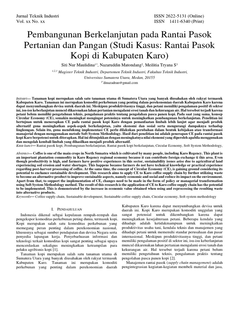 Rantai Pasok Kopi Berkelanjutan | PDF