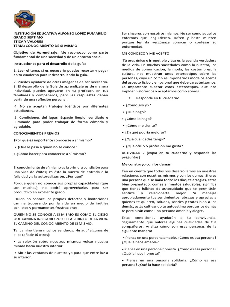 Conocimiento de Si Mismo | Descargar gratis PDF | Pensamiento crítico ...