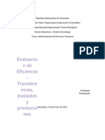 Unidad IV Evaluacion de Eficiencia Transferencias Traslados y Promociones