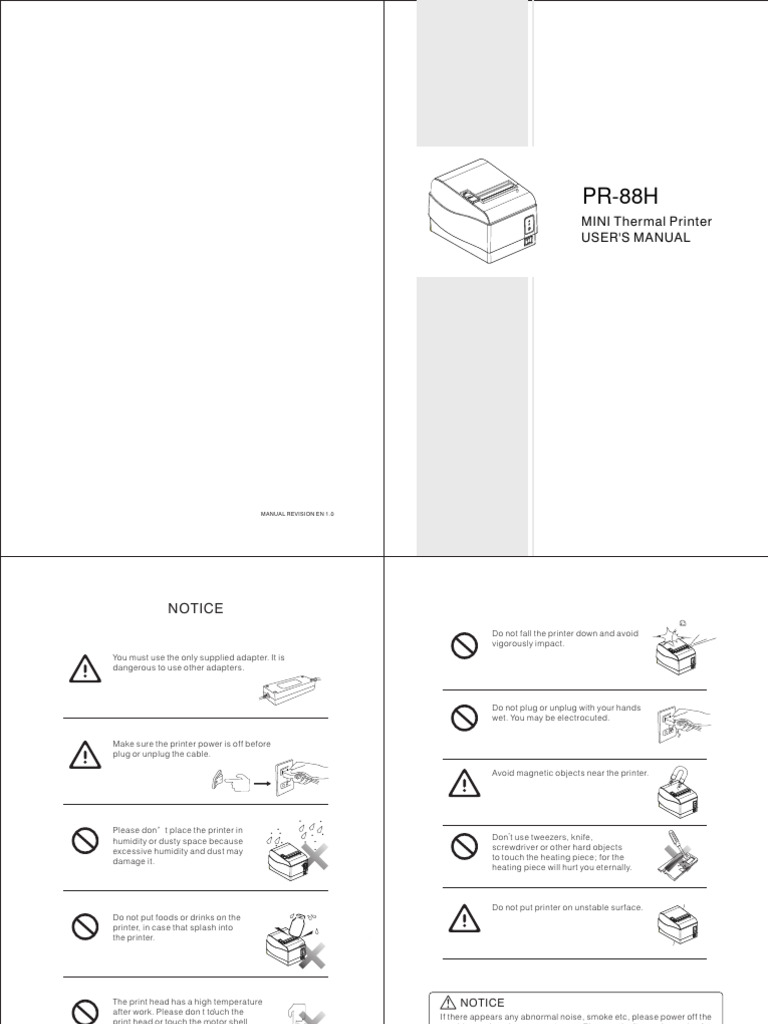 Mini Thermal Printer User Manual | PDF | Printer (Computing) | Usb