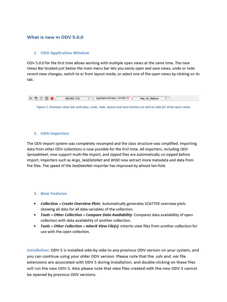 What Is New in ODV 5 | PDF