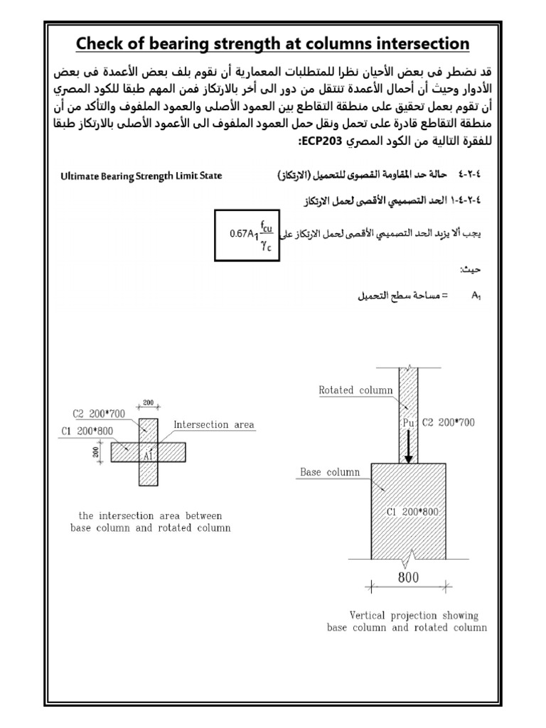 Bearing Strength Check at Column Intersections | PDF