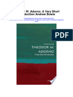 Theodor W Adorno A Very Short Introduction Andrew Bowie Full Chapter