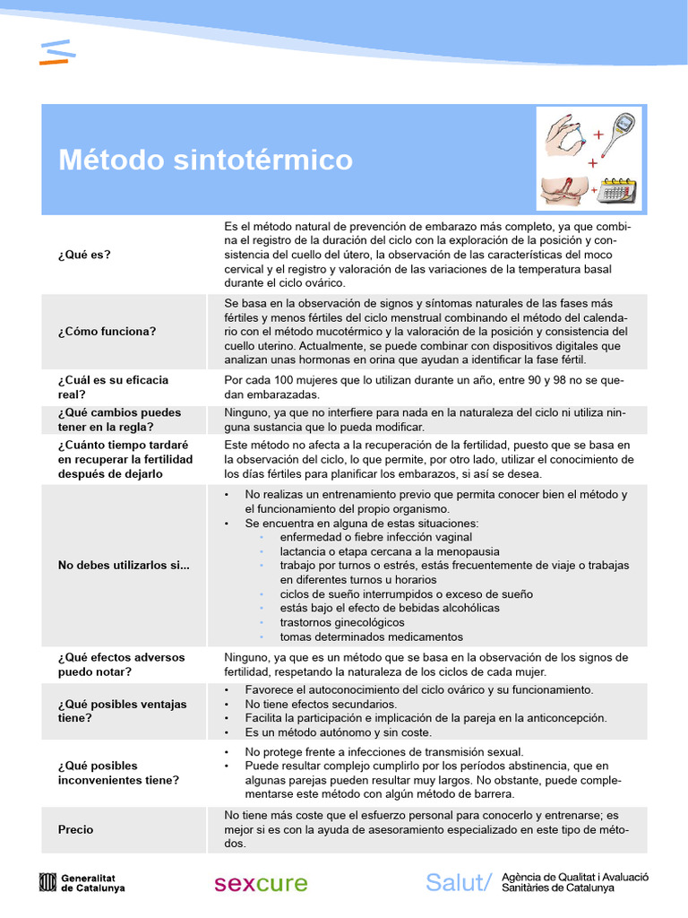 Método Sintotérmico: Guía Completa | PDF | El embarazo | Ciclo menstrual