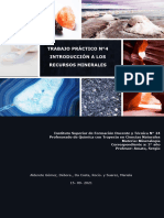 Trabajo Practico #4 Introducción A Los Recursos Minerales. ALDERETE, D. - DA COSTA, R. - SUAREZ, M