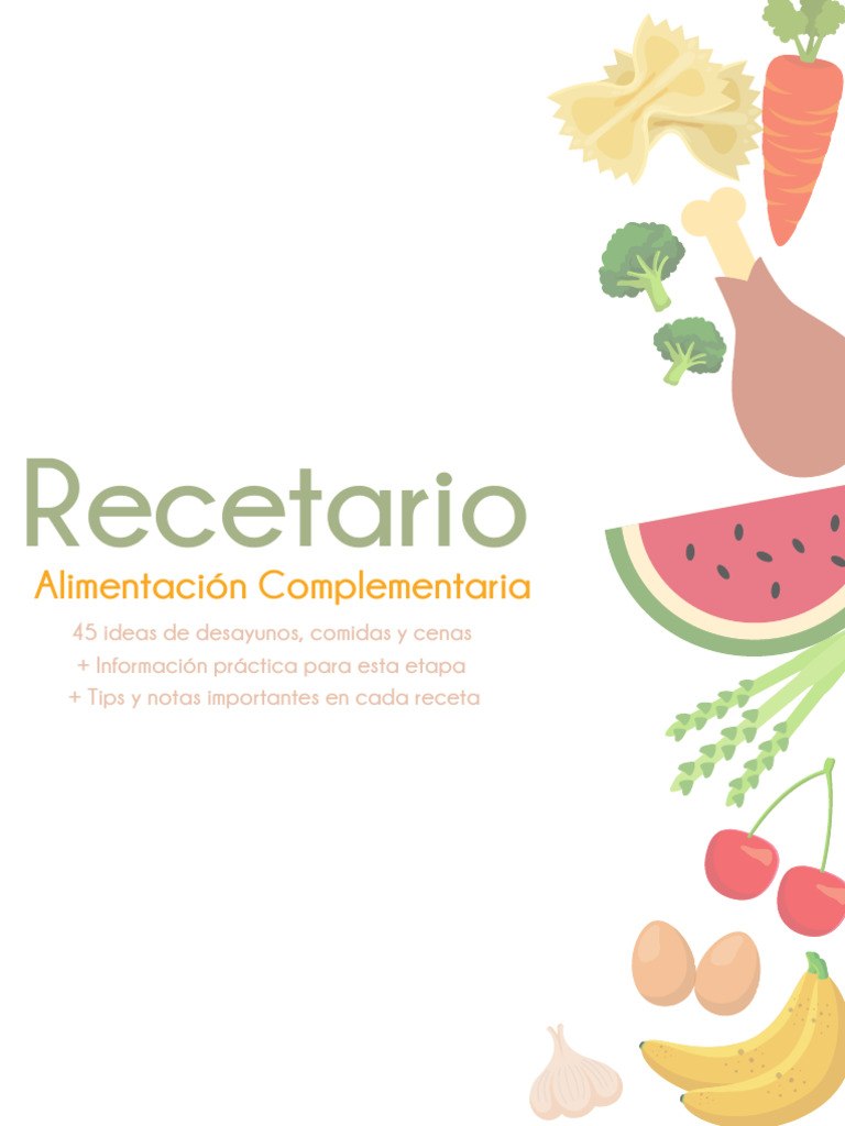 Recetario de Alimentación Complementaria | PDF | Cocinando | Alimentos