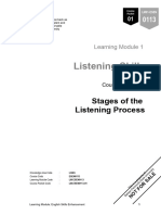 Listening Skills: Stages of The Listening Process