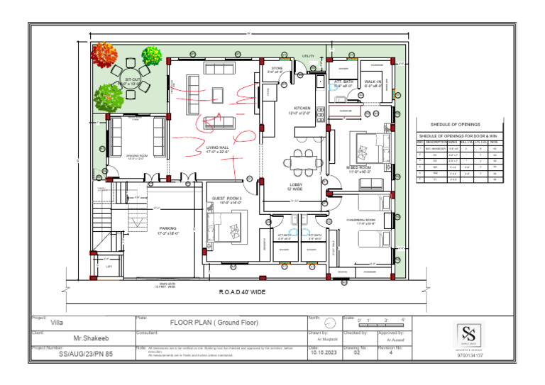 Ground Floor Villa Floor Plan Layout | PDF