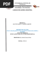 Reporte de Lectura Sobre La Situación General en Torno A Las Patentes