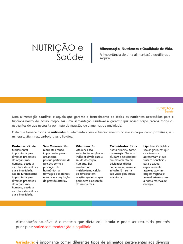 Nutrientes Essenciais E Energia Na Dieta Pdf Alimentos Nutrientes
