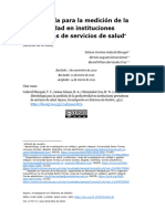 Metodología para La Medición de La Productividad en Instituciones Prestadoras de Servicios de Salud