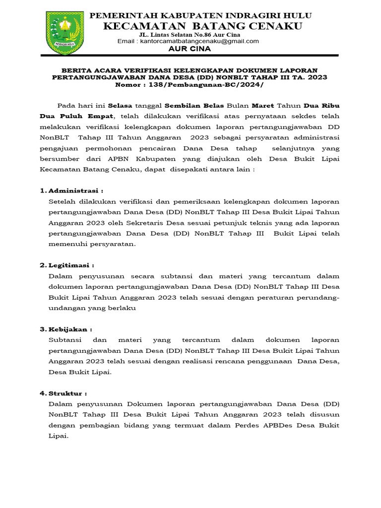 Berita Acara SPJ Terbaru | PDF | Bisnis | Pengelolaan Keuangan & Uang