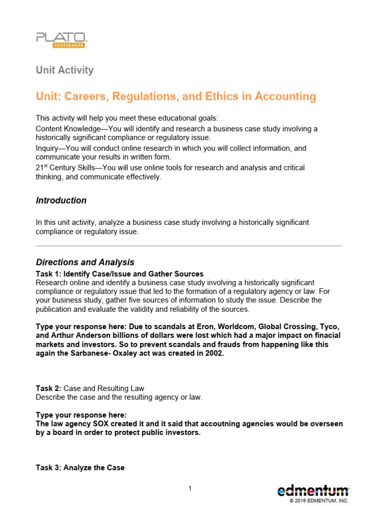 Careers, Regulations, and Ethics in Accounting - UA (2) 2 | PDF ...