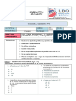 Control 2 Unidad 4 2do Medio