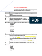 Rules To Follow When Writing Analytical Statements