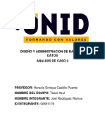 Analisis - Caso2 DISEÑO Y ADMINISTRACION DE BASE DE DATOS