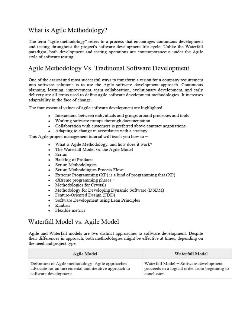What is Agile Methodology | PDF | Software Development Process | Agile ...