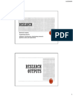 Research Outputs, Organizing Reports (Abstract, Introduction, Developing Research Question, Aims and Objectives)