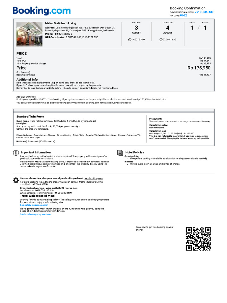 Receipt booking com confirmation 2910536439 pdf