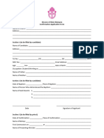 Parish Confirmation Application Form