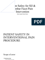 Patient Safety For SIJ & Lumbar Facet Pain