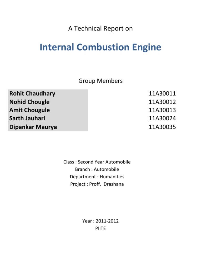 Internal Combustion Engine Overview | PDF | Internal Combustion Engine ...