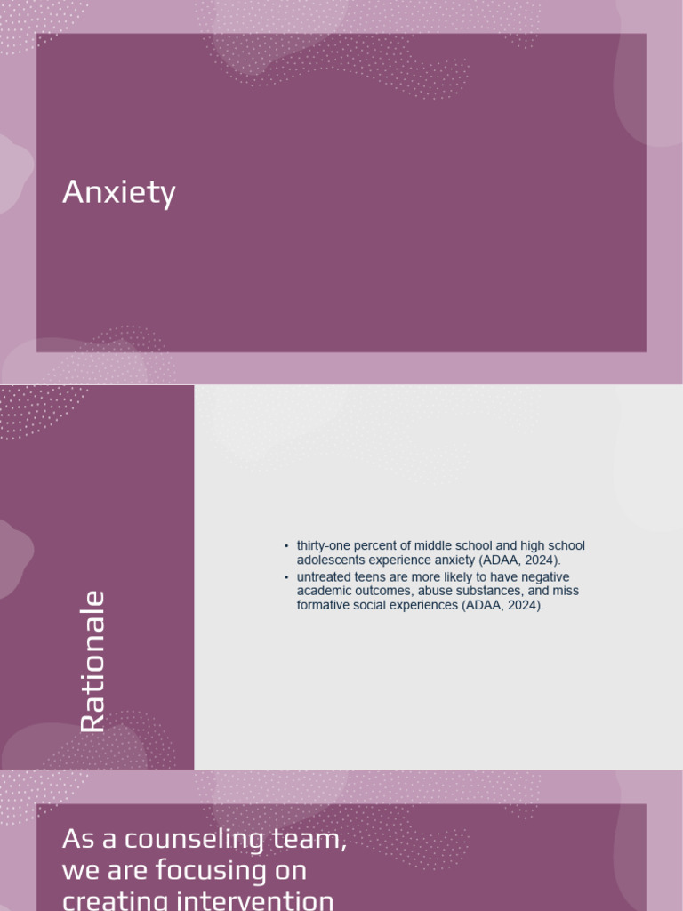 Addressing Adolescent Anxiety Interventions | PDF | Anxiety | Mental Health