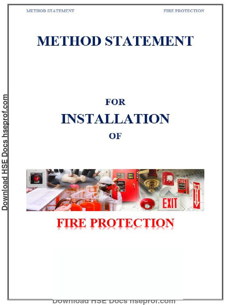 Method Statement For Fire Prevention System | PDF | Pipe (Fluid ...