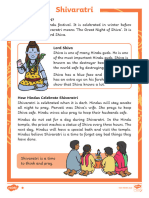 Maha Shivaratri Differentiated Reading Comprehension Activity