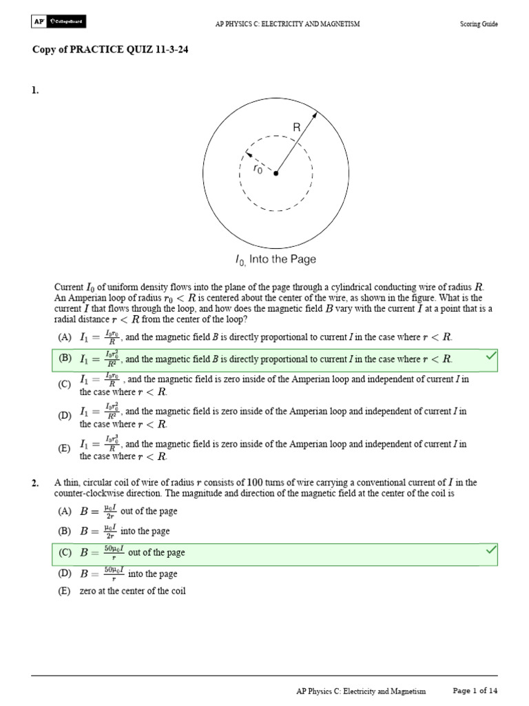 Magnetic Fields in Current-Carrying Wires | PDF | Magnetic Field ...