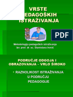 Vrste Pedagoskih Istrazivanja