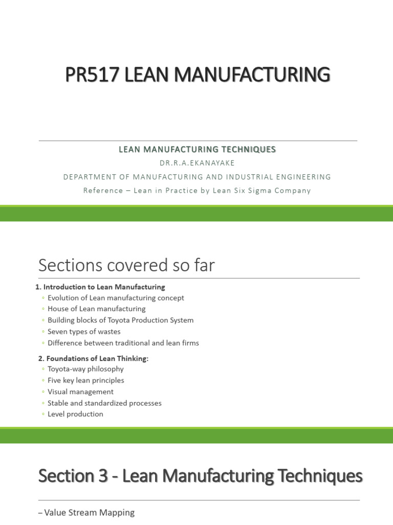 Lean Manufacturing Techniques Overview | PDF | Lean Manufacturing ...