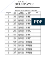 Jadwal Taraweh