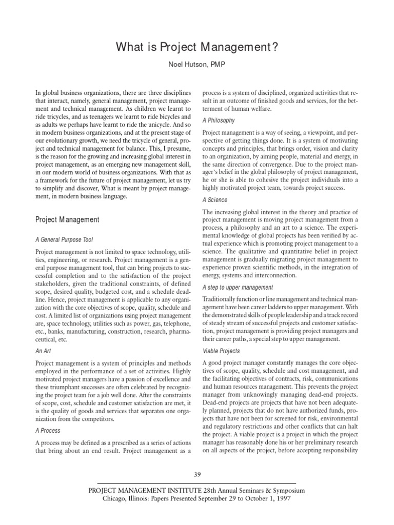 What Is Project Management? | PDF | Project Management | Science