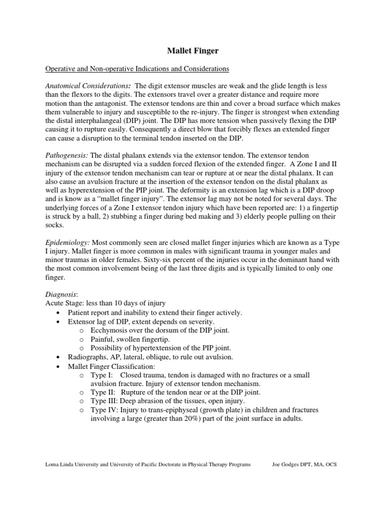 Hand Mallet Finger PDF Finger Physical Therapy