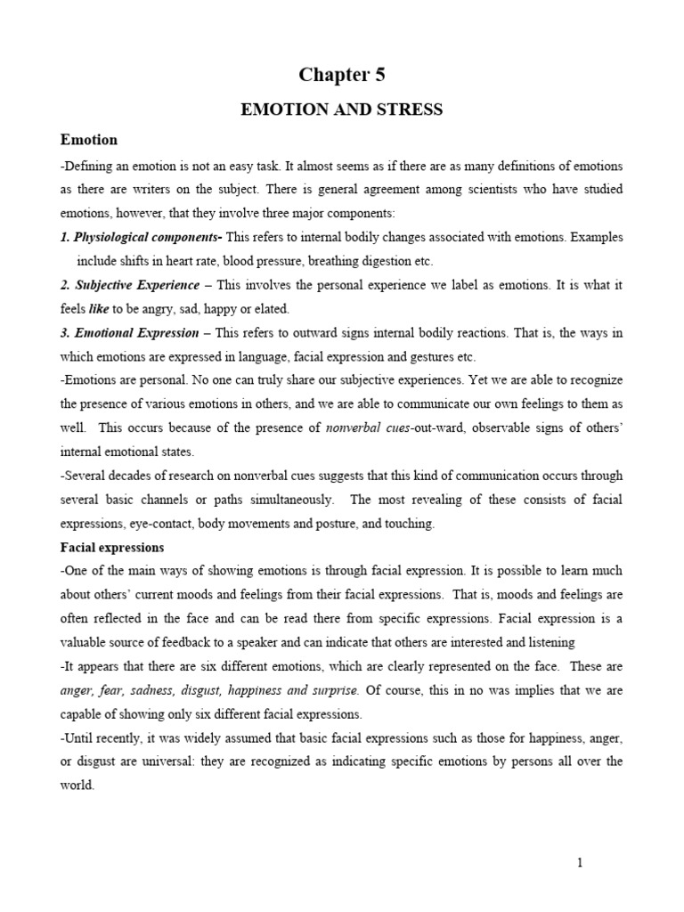 Understanding Emotion and Stress | PDF | Emotions | Stress (Biology)