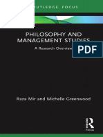 Philosophy and Management Studies A Research Overview
