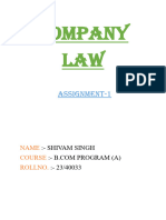 Company Laws Assignment Sem II